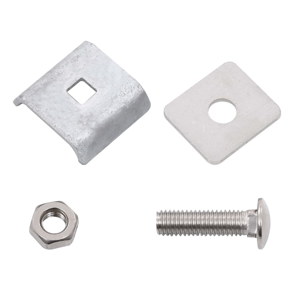 144500 vidaXL Grid Mat Connector 25 Sets Silver