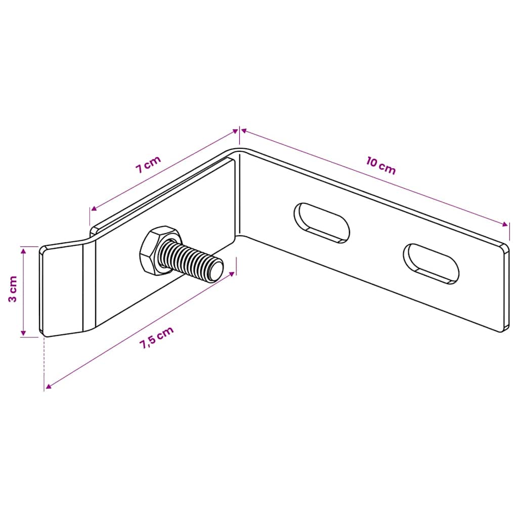 144501 vidaXL Wall Corner Connector 10 Sets Anthracite
