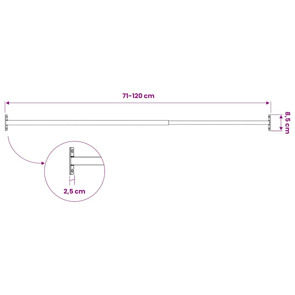 144516 vidaXL Adjustable Security Window Bars 3 pcs 710-1200 mm