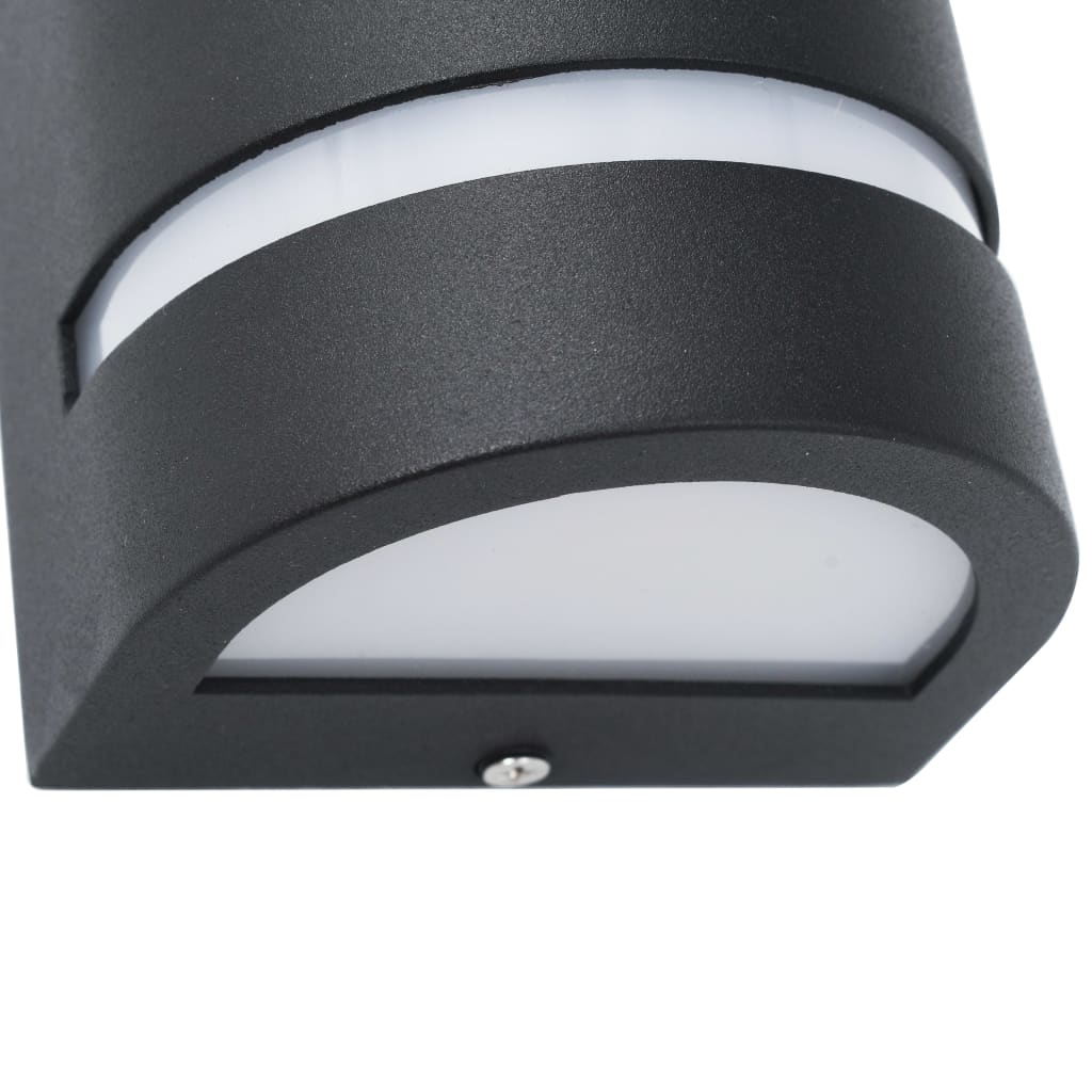 45648 vidaXL Outdoor Wall Lights 2 pcs 35 W Black Half-round