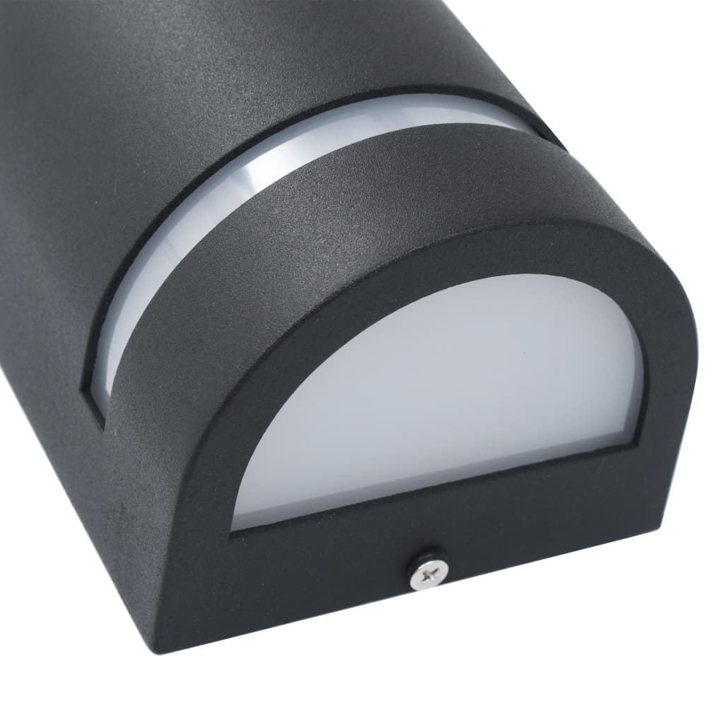 45649 vidaXL Outdoor Wall Lights 2 pcs 35 W Black Half-round