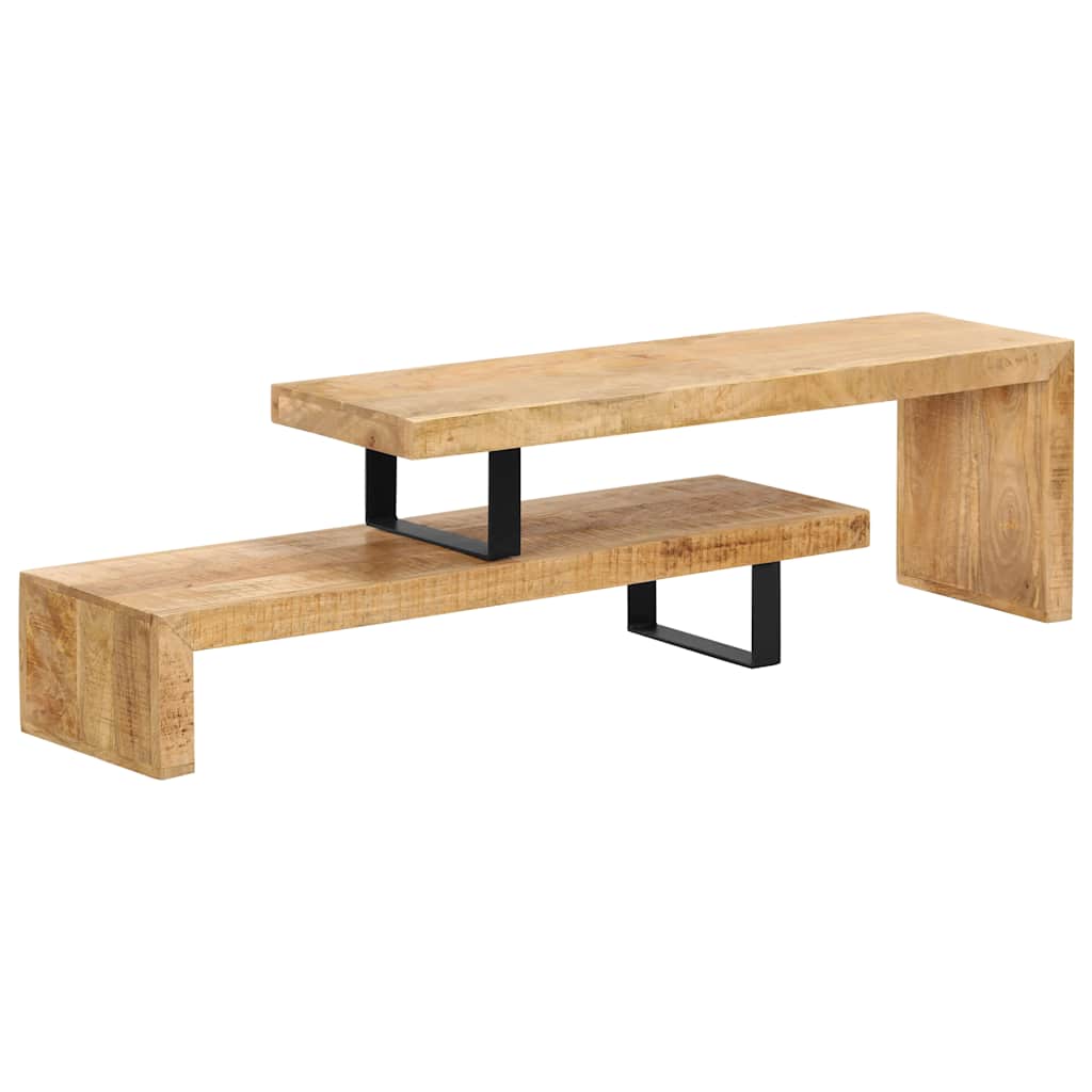 TV Stand | Natural Mango Wood | Solid Mango Wood, Wrought Iron | Medium