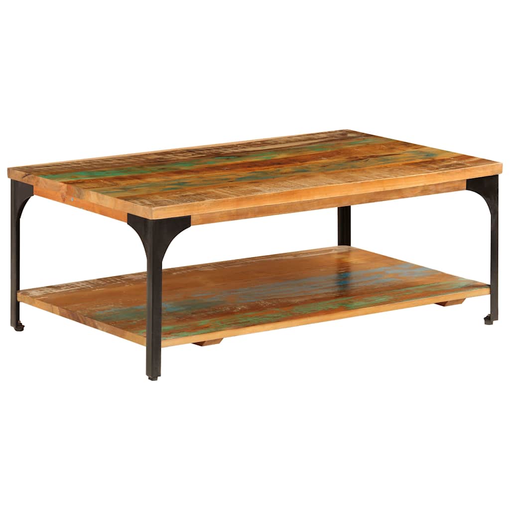 247324 vidaXL Coffee Table with Shelf 100x60x35 cm Solid Reclaimed Wood