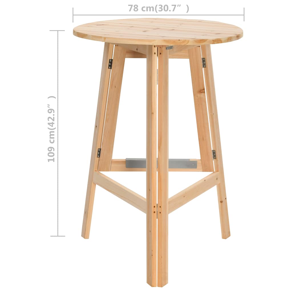 45532 vidaXL Foldable Bar Table 78 cm Fir Wood