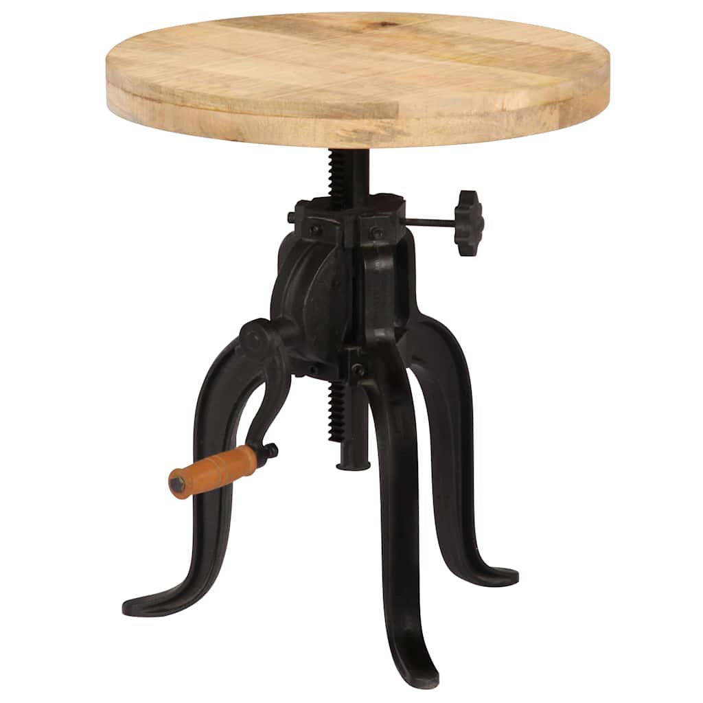 247587 vidaXL Side Table 45x (45-62) cm Solid Mango Wood and Cast Iron