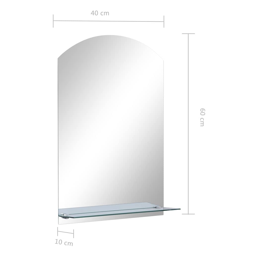 249431 vidaXL Wall Mirror with Shelf 40x60 cm Tempered Glass