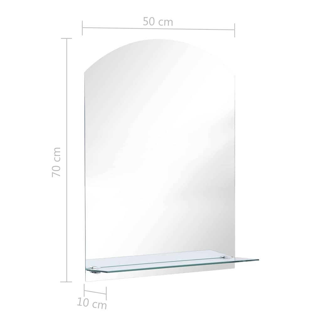 249432 vidaXL Wall Mirror with Shelf 50x70 cm Tempered Glass