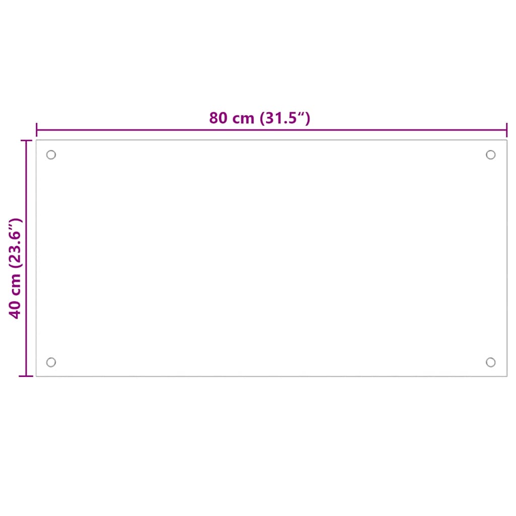 Kitchen Backsplash Milk 80 x 40 cm Tempered Glass