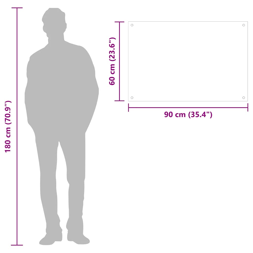 vidaXL Kitchen Backsplash White 90 x 60 cm Tempered Glass