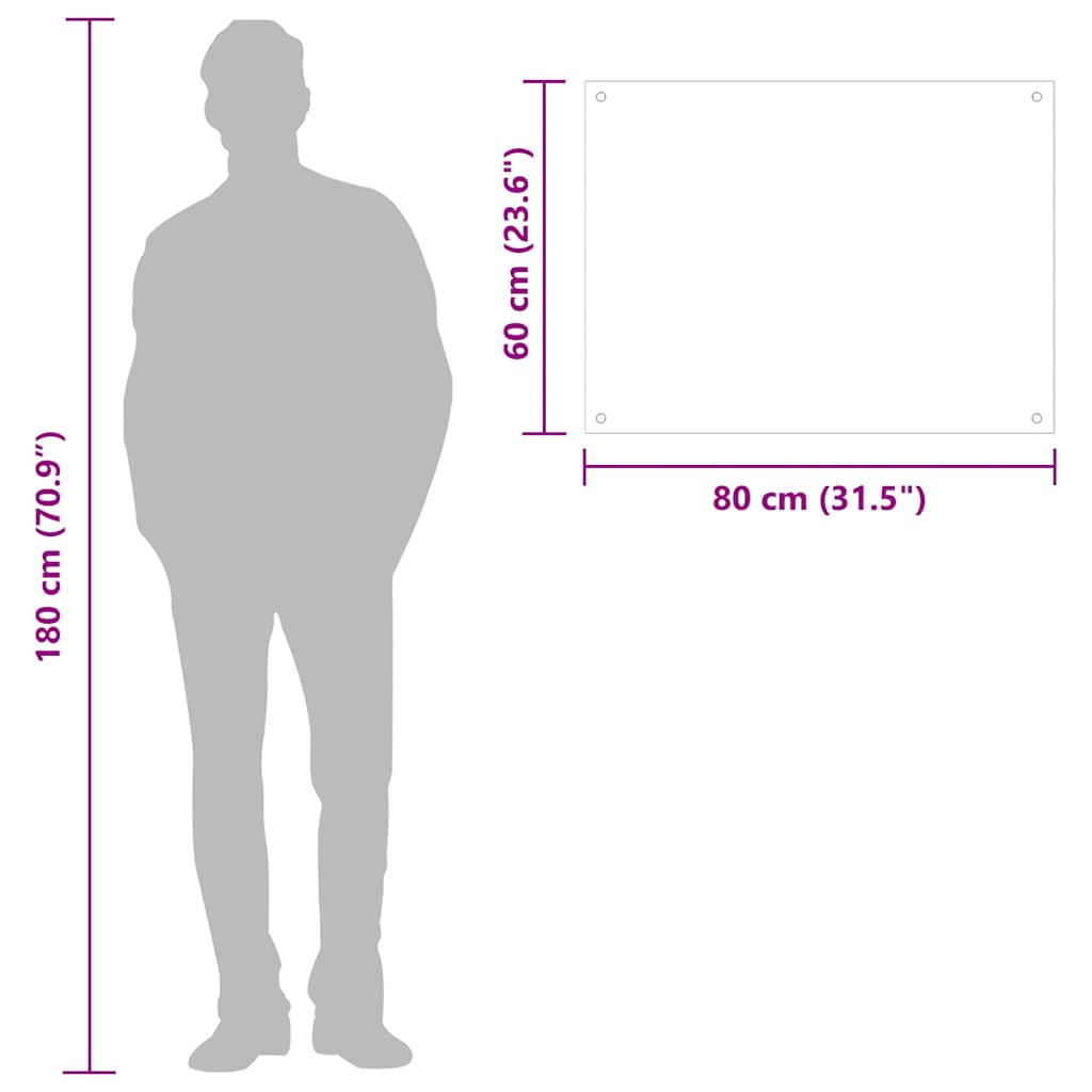 vidaXL Kitchen Backsplash Transparent 80 x 60 cm Tempered Glass