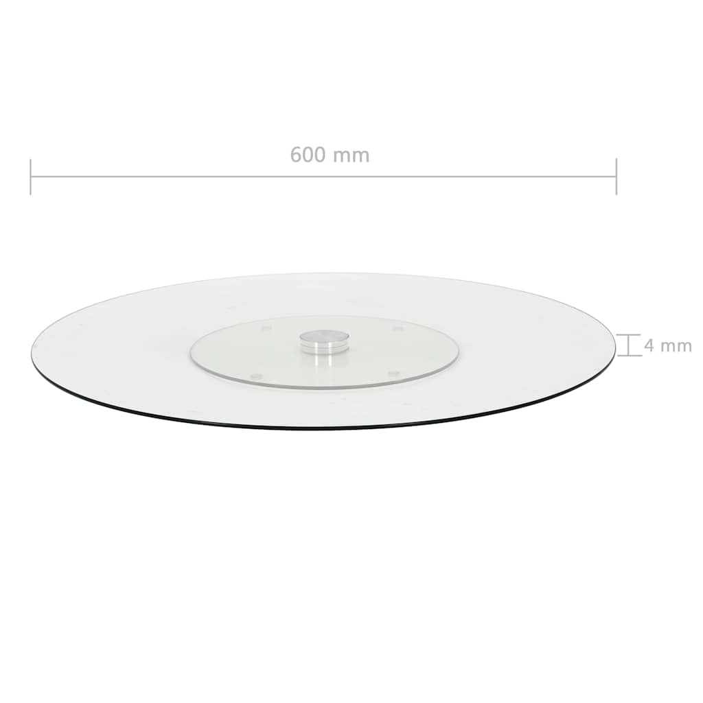 249498 vidaXL Rotating Serving Plate Transparent 60 cm Tempered Glass