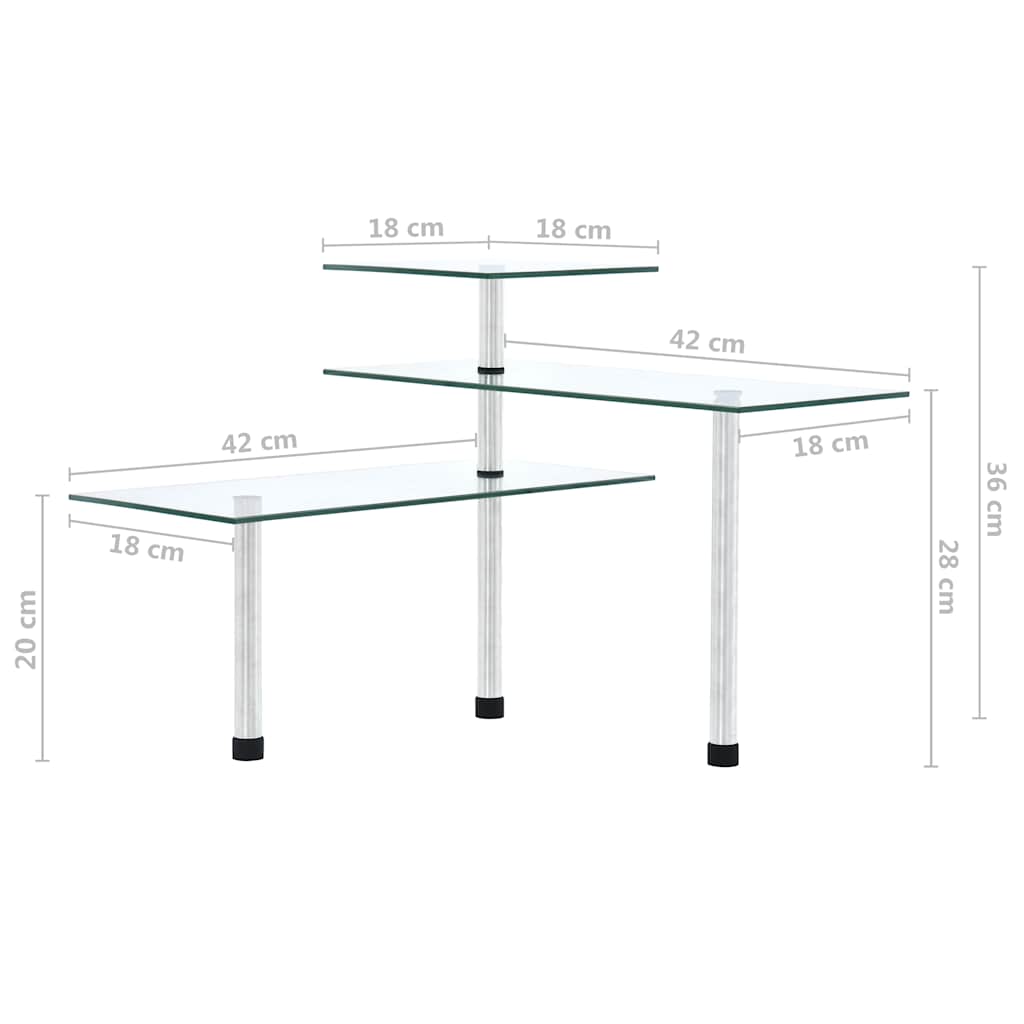 249502 vidaXL 3-Tier Corner Kitchen Shelf Tempered Glass