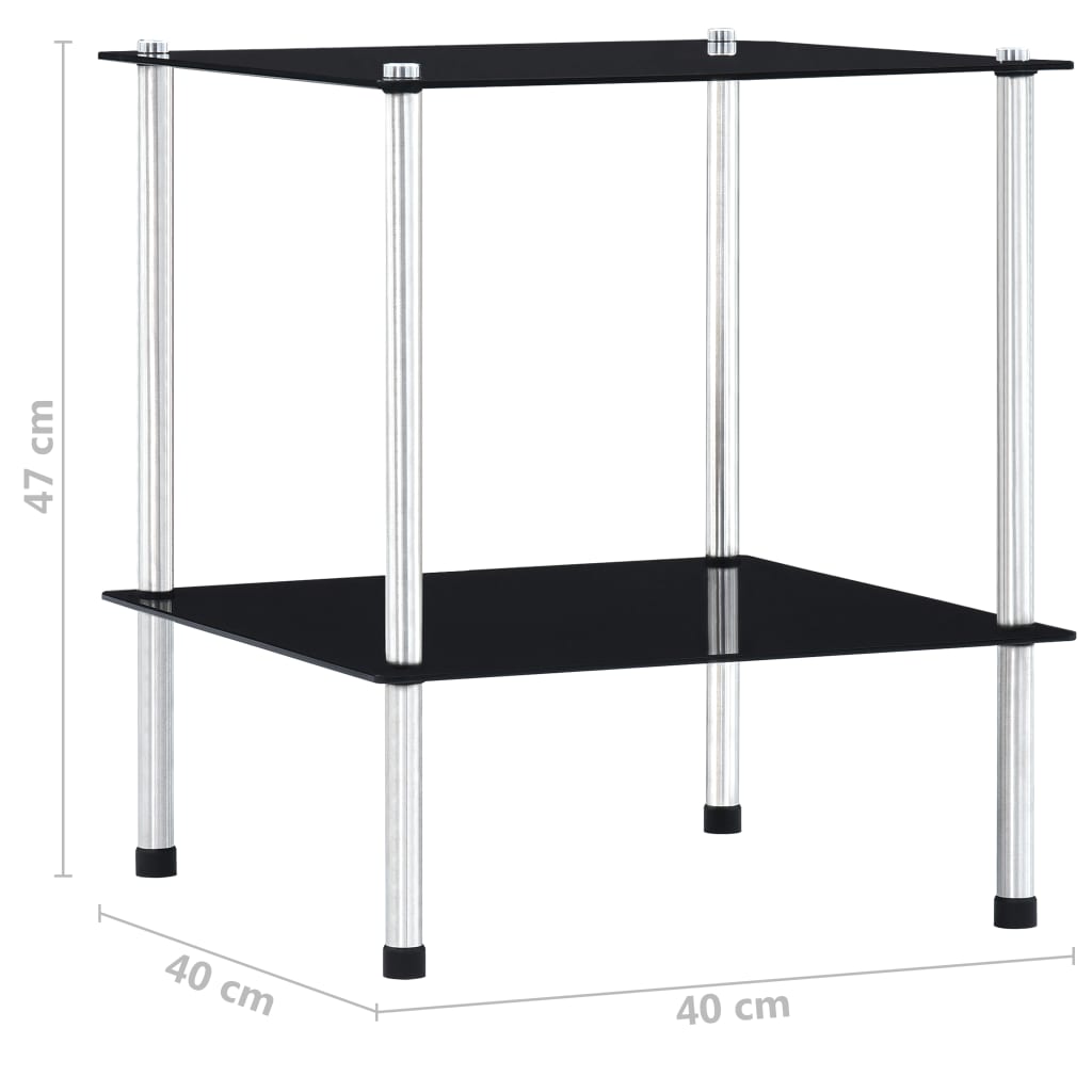 Shelf | Black | Tempered glass, stainless steel | Compact | Shelf