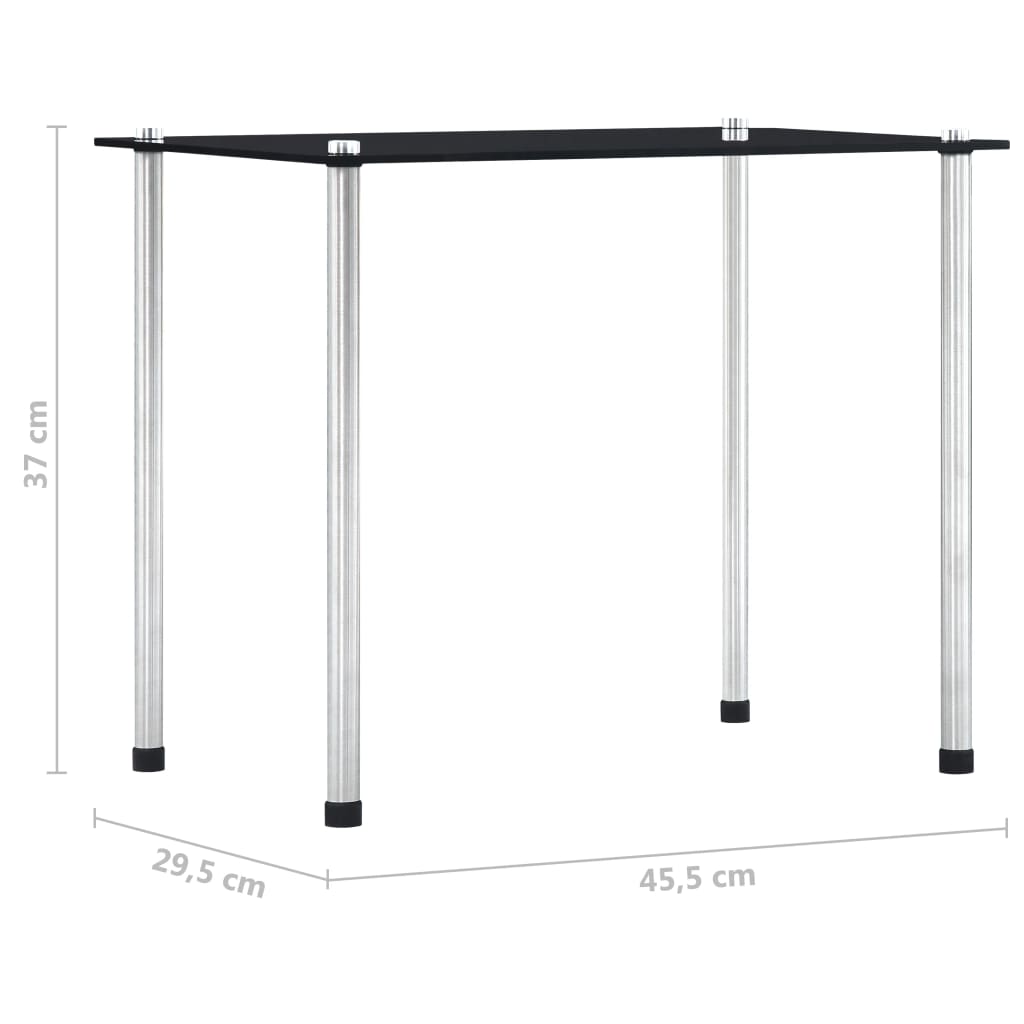 Nesting Table | Set of 3 | Black | Tempered glass and aluminium | 3 sizes
