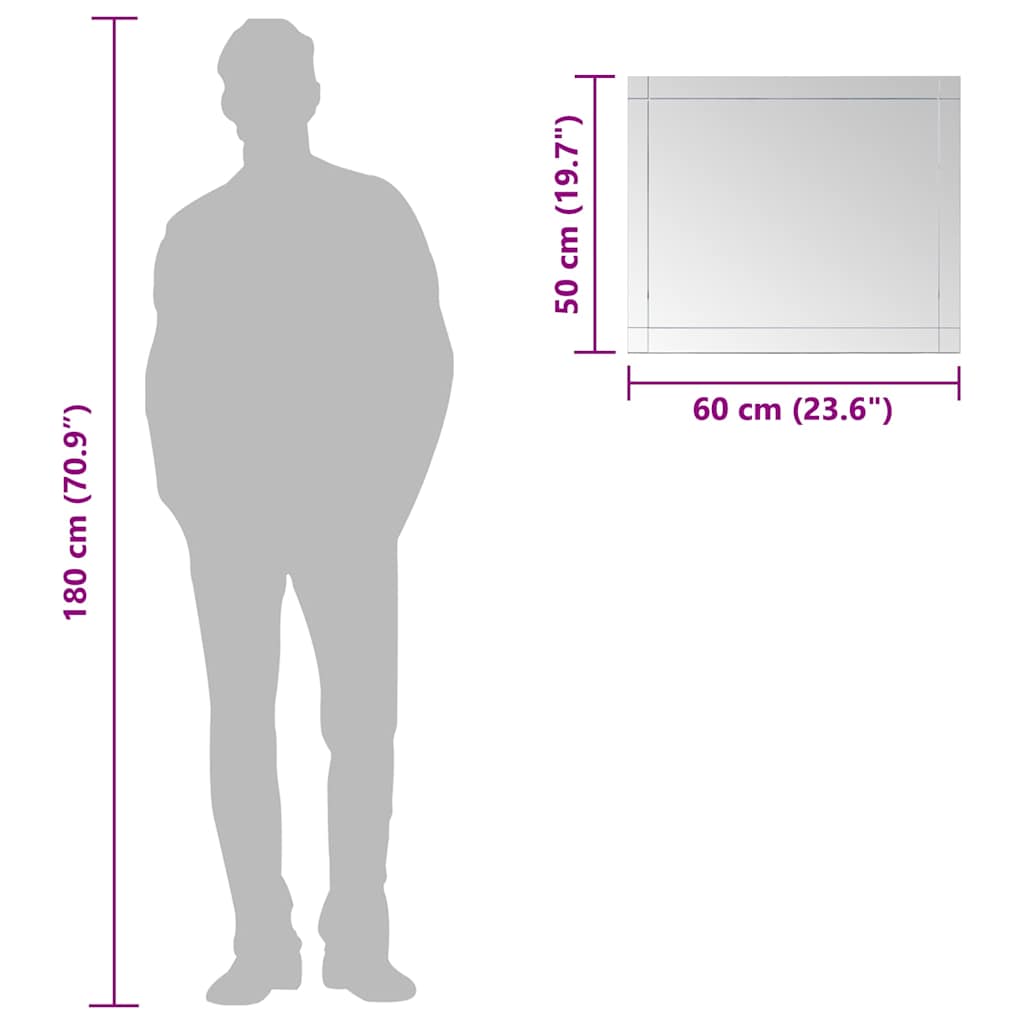 249532 vidaXL Wall Mirror 60x50 cm Glass