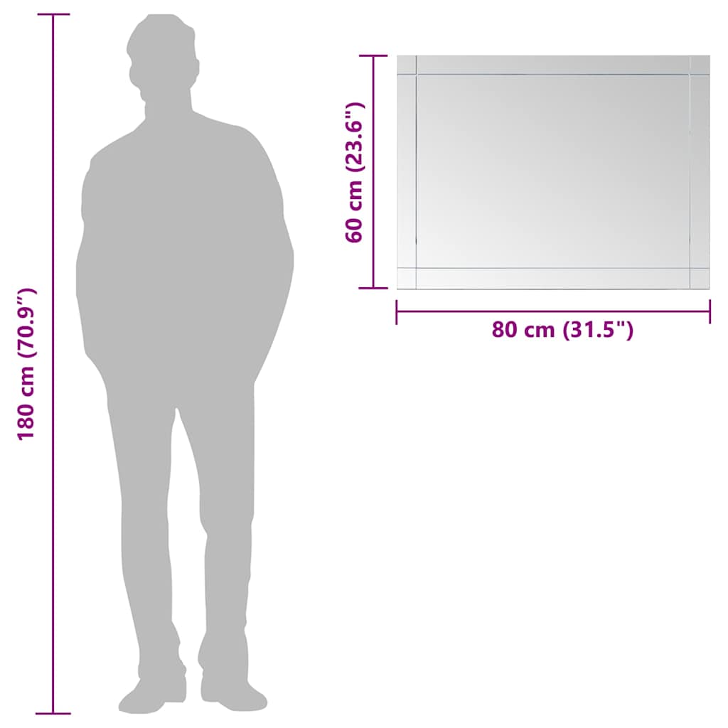 249533 vidaXL Wall Mirror 80x60 cm Glass