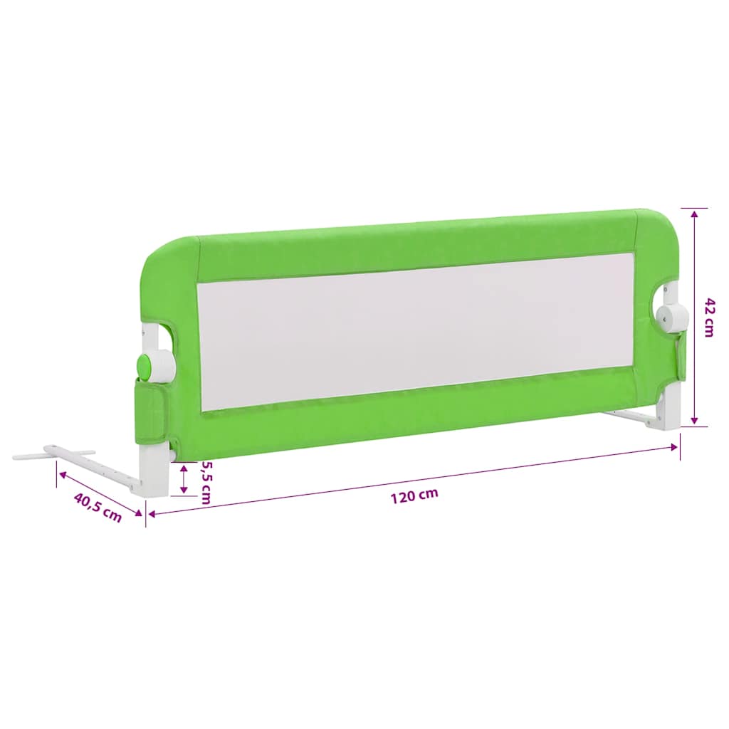 10168 vidaXL Toddler Safety Bed Rail Green 120x42 cm Polyester