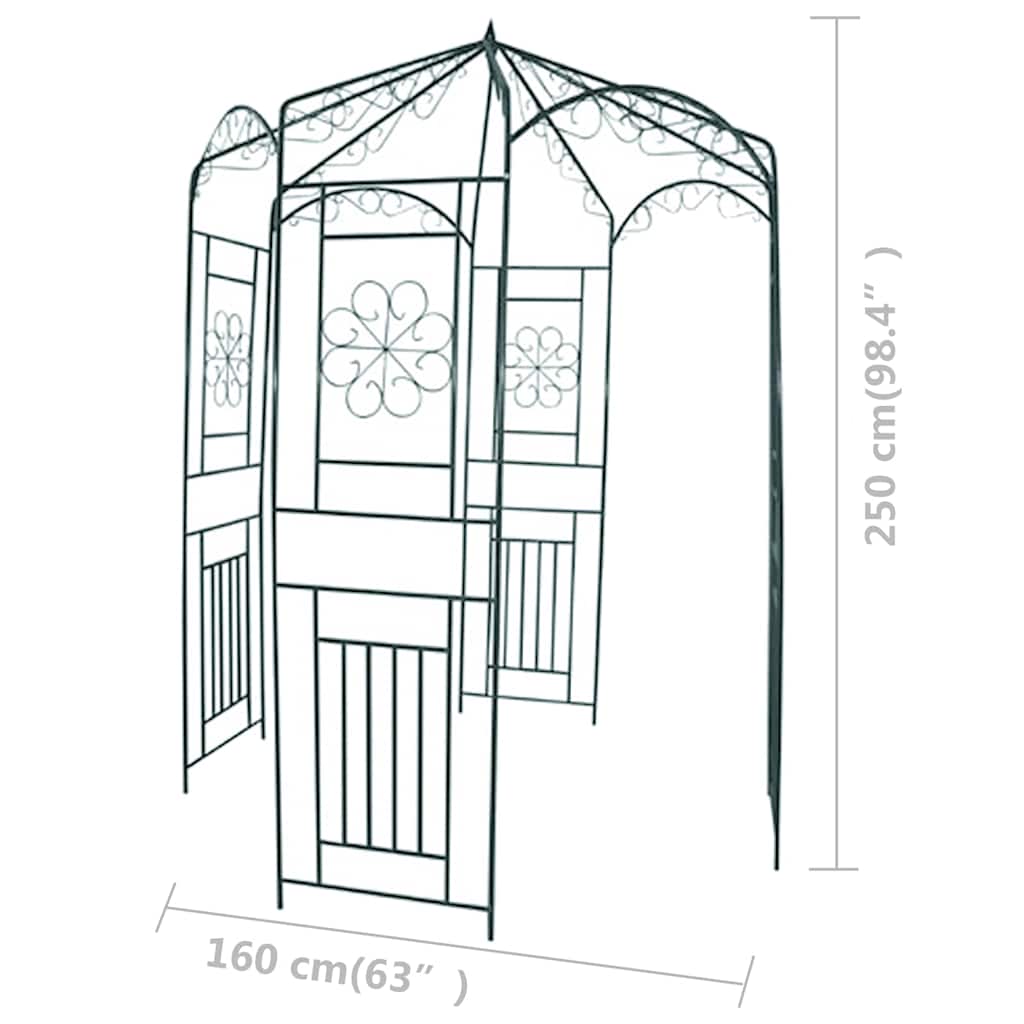 40269 vidaXL Garden Arch 250 cm Dark Green