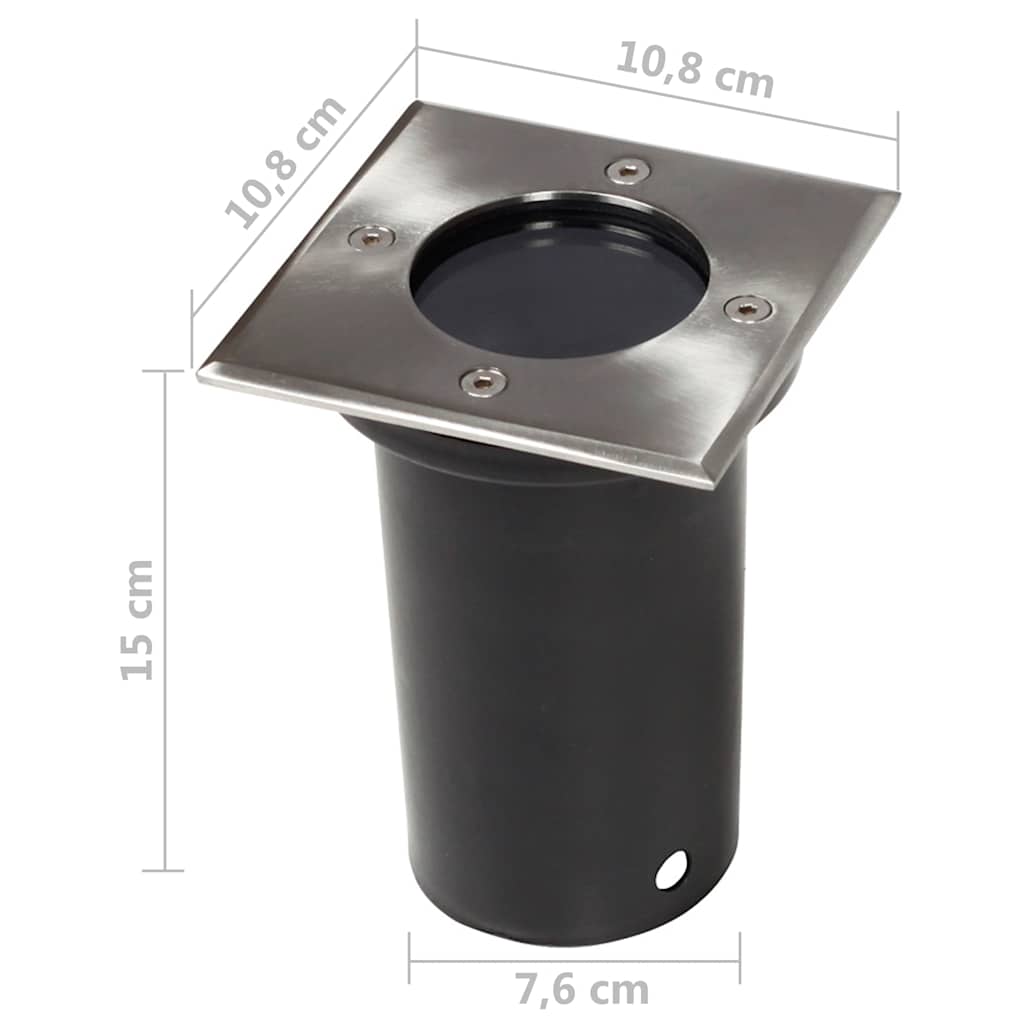 40394 vidaXL Outdoor Ground Lights 3 pcs Square