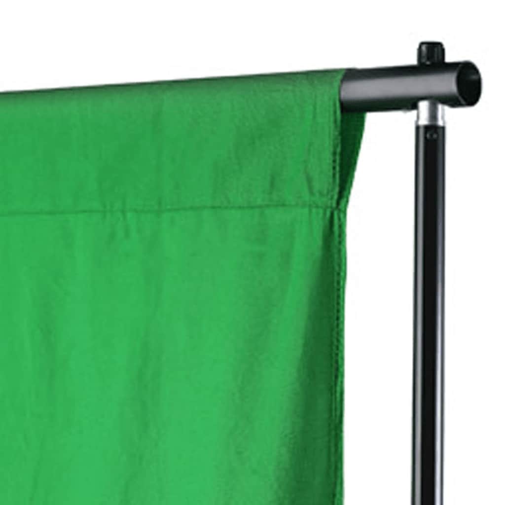 190002 vidaXL Backdrop Cotton without Stand Green 300x300 cm Chroma Key