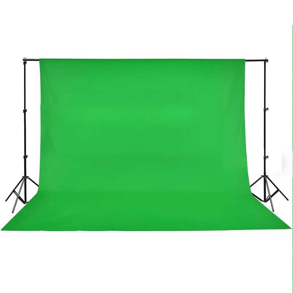 190005 vidaXL Backdrop Cotton without Stand Green 500x300 cm Chroma Key