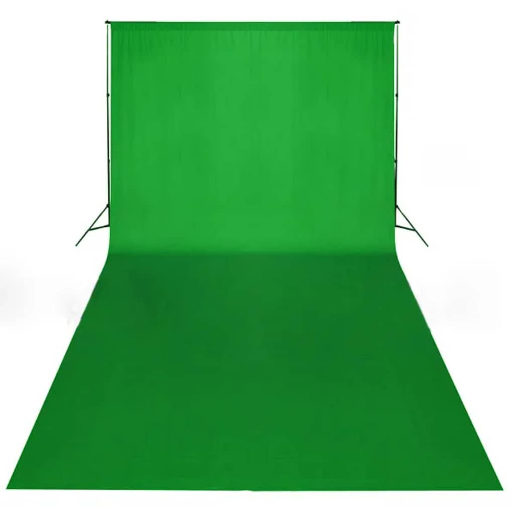 190008 vidaXL Backdrop Cotton without Stand Green 600x300 cm Chroma Key