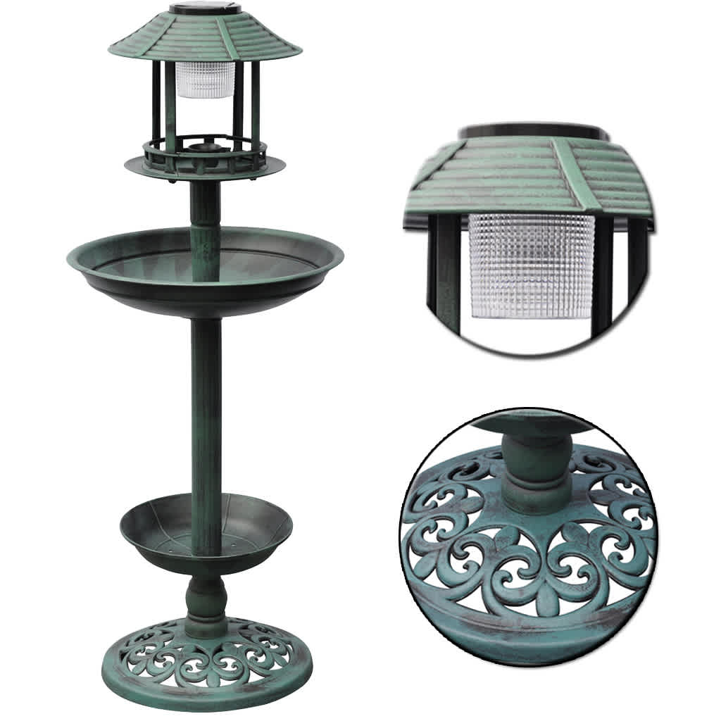 40537 vidaXL Bird Bath/ Feeder with Solar Light