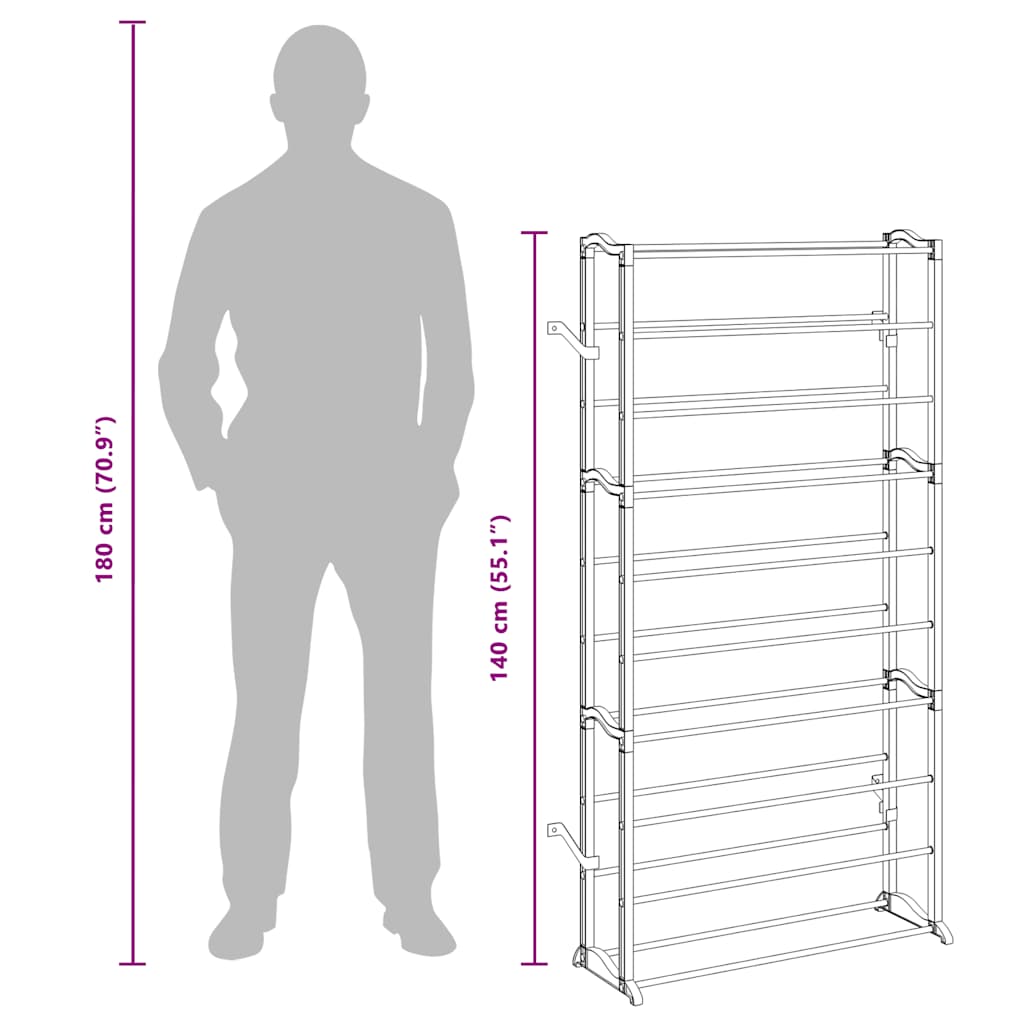 Shoe Rack | Grey | Polypropylene | Compact | Light Weight | Shoe Rack