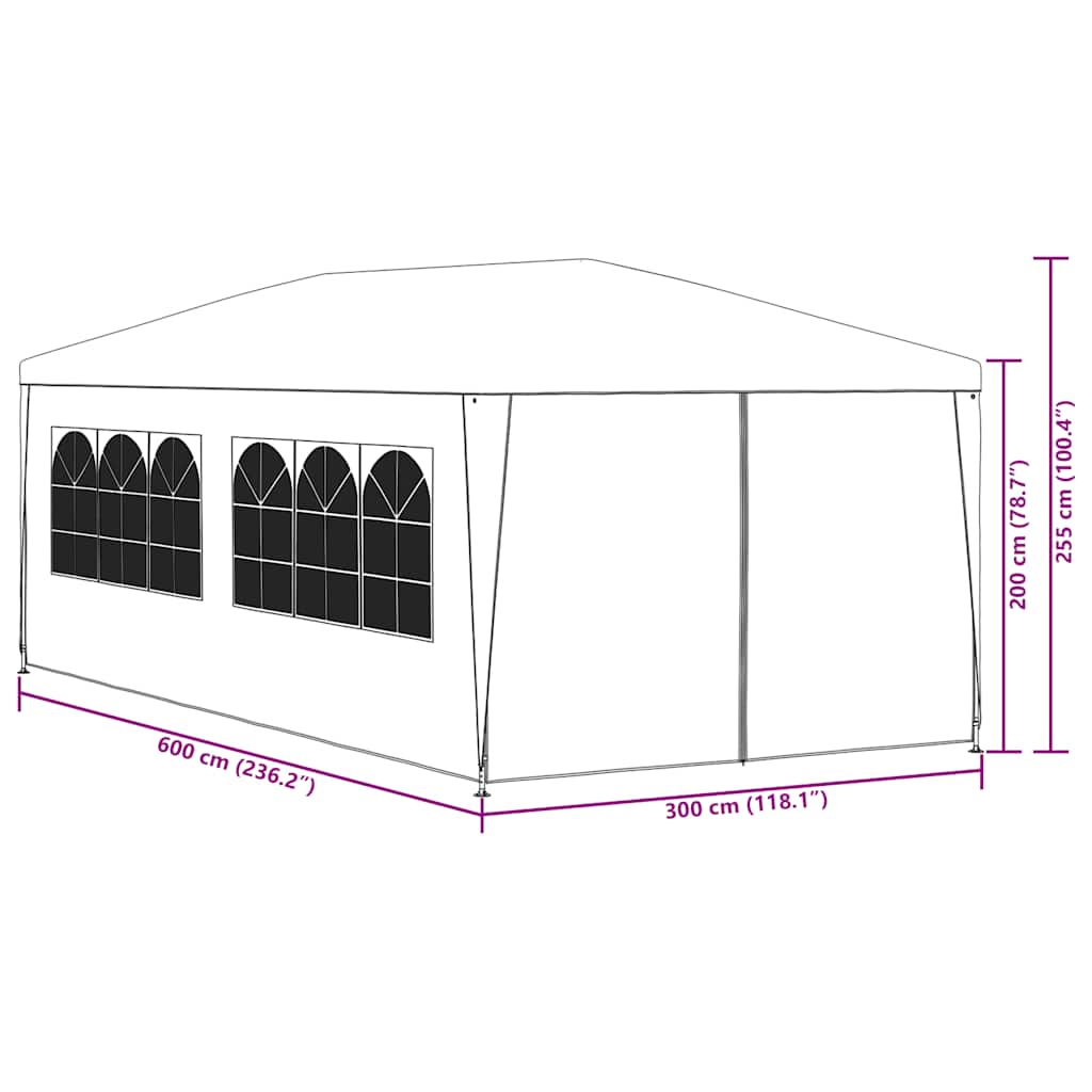 90336 vidaXL Party Tent 3x6 m White