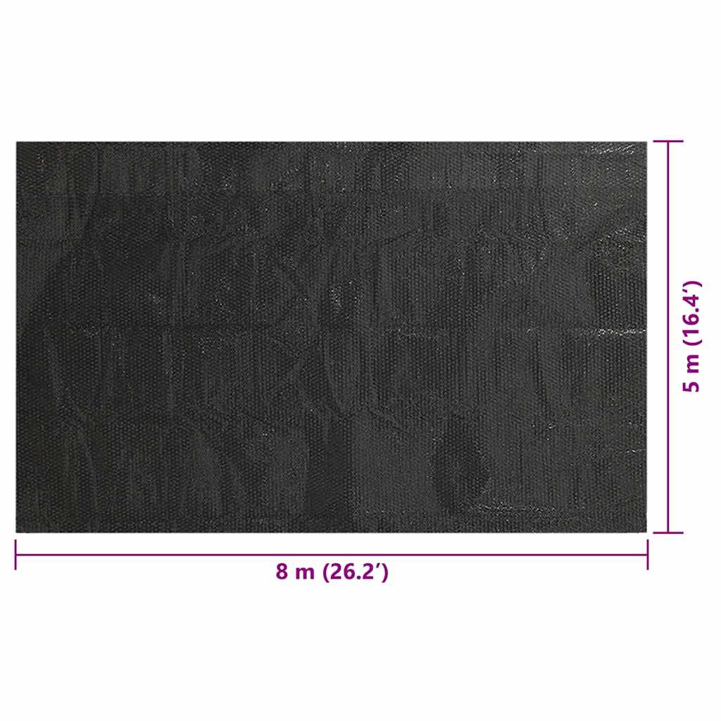 90341 Floating Rectangular PE Solar Pool Film 8 x 5 m Black
