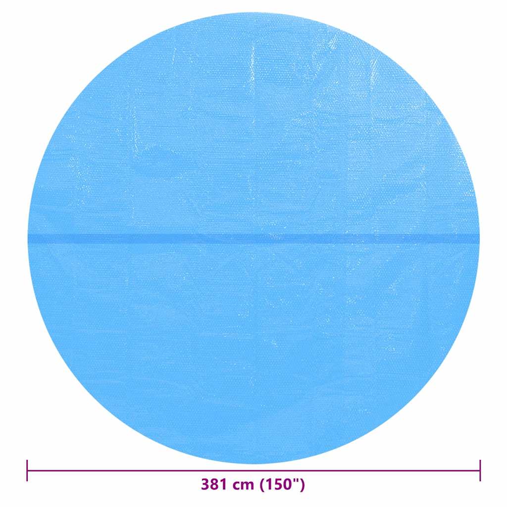 90345 vidaXL Floating Round PE Solar Pool Film 381 cm Blue