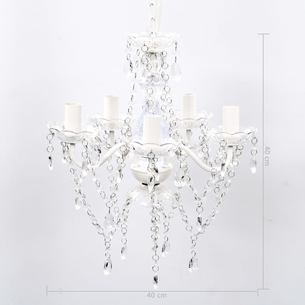 240309 vidaXL Chandelier 5 Bulbs Transparent