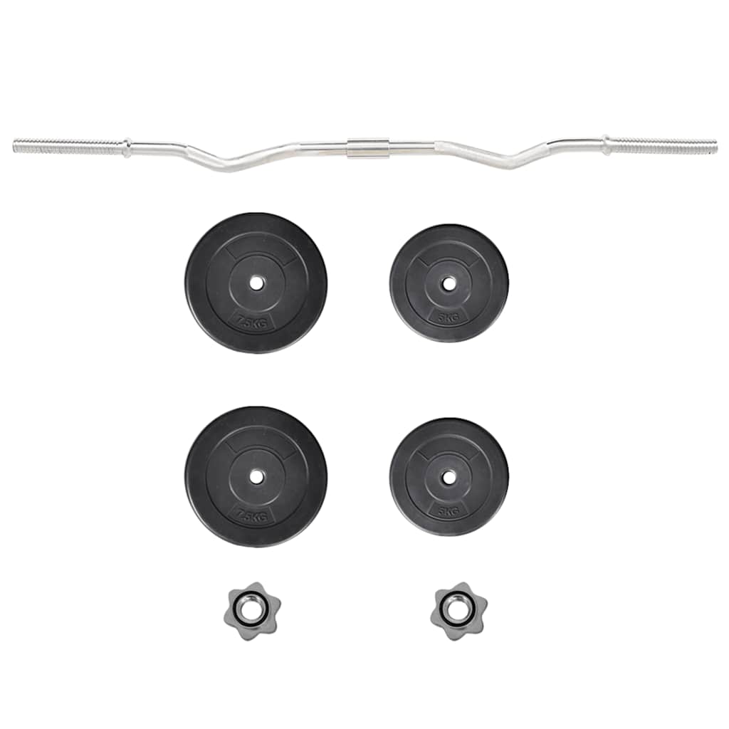 90373 vidaXL Curl Bar with Weights 30 kg