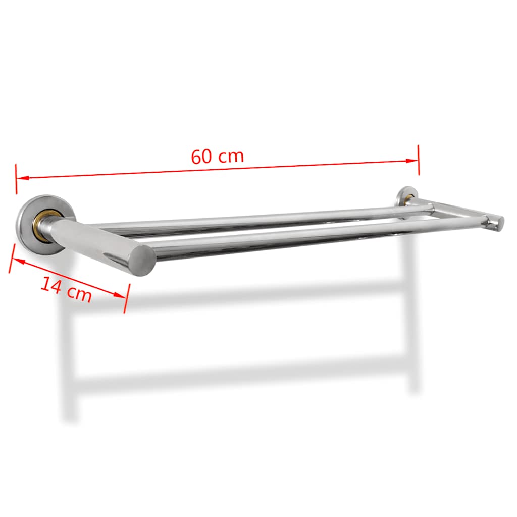 140335 Stainless Steel Towel Rack 2 Tubes