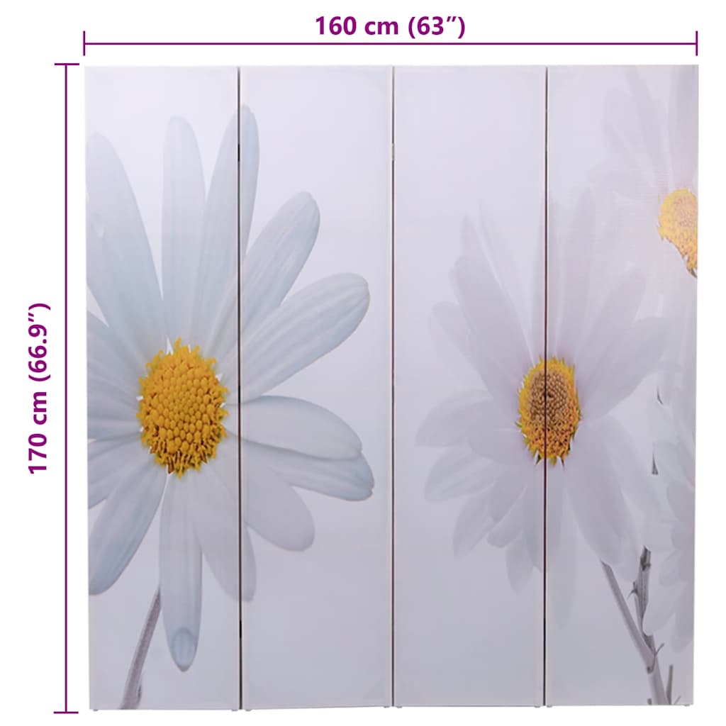240477 vidaXL Folding Room Divider 160x170 cm Flower