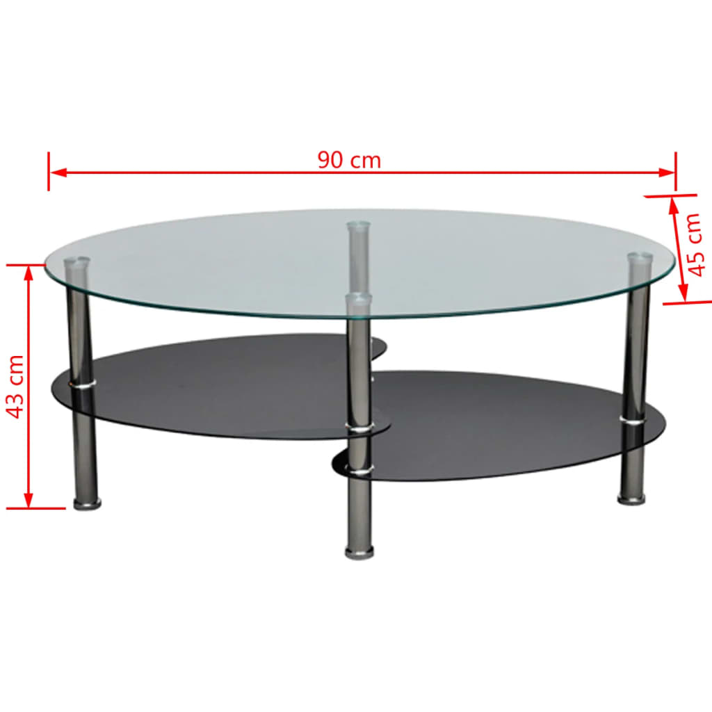 Coffee Table | Black | Tempered glass, Metal | Medium | Stylish Design