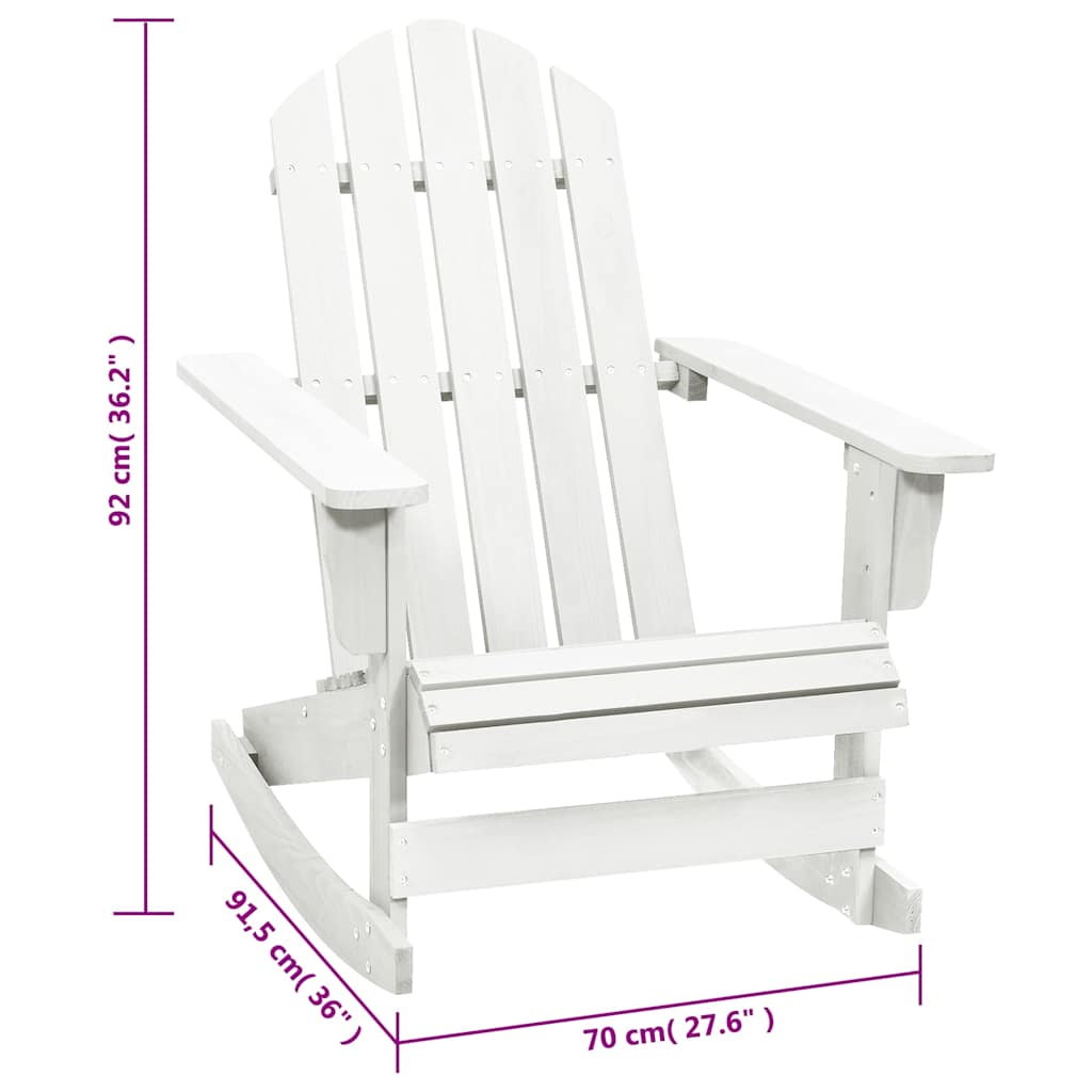 40861 vidaXL Garden Rocking Chair Wood White