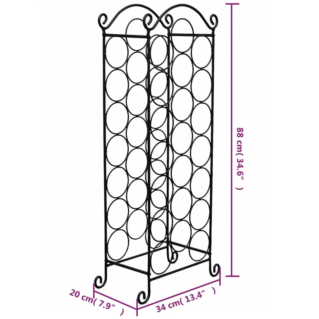 50206 vidaXL Wine Rack for 21 Bottles Metal