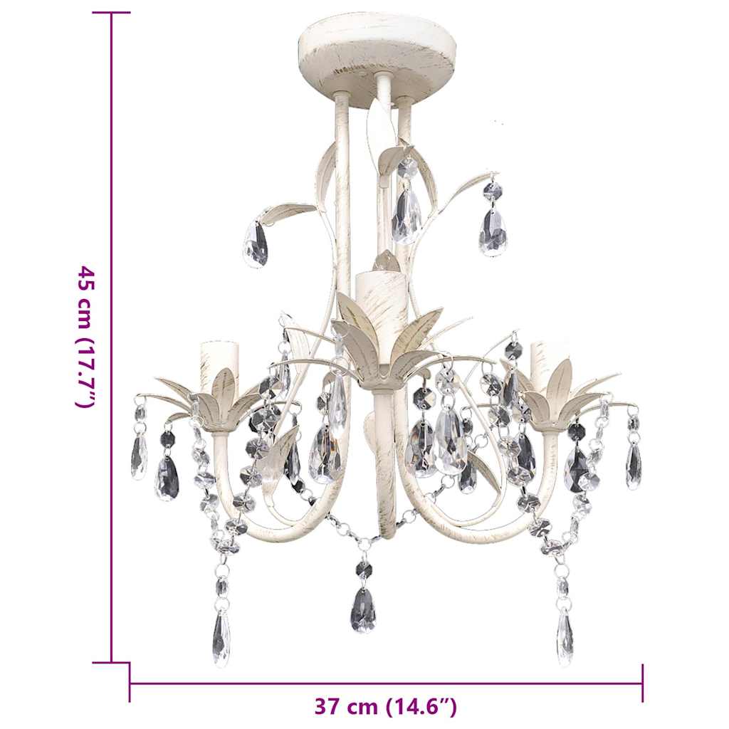 240686 Crystal Pendant Ceiling Lamp Chandelier Elegant White