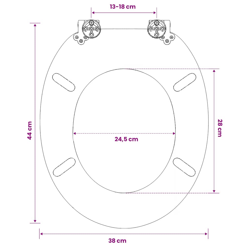 140806 vidaXL WC Toilet Seat MDF Lid Dolphins