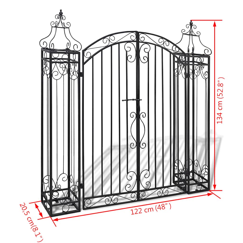 Ornamental Garden Gate Wrought Iron 122x20,5x134 cm