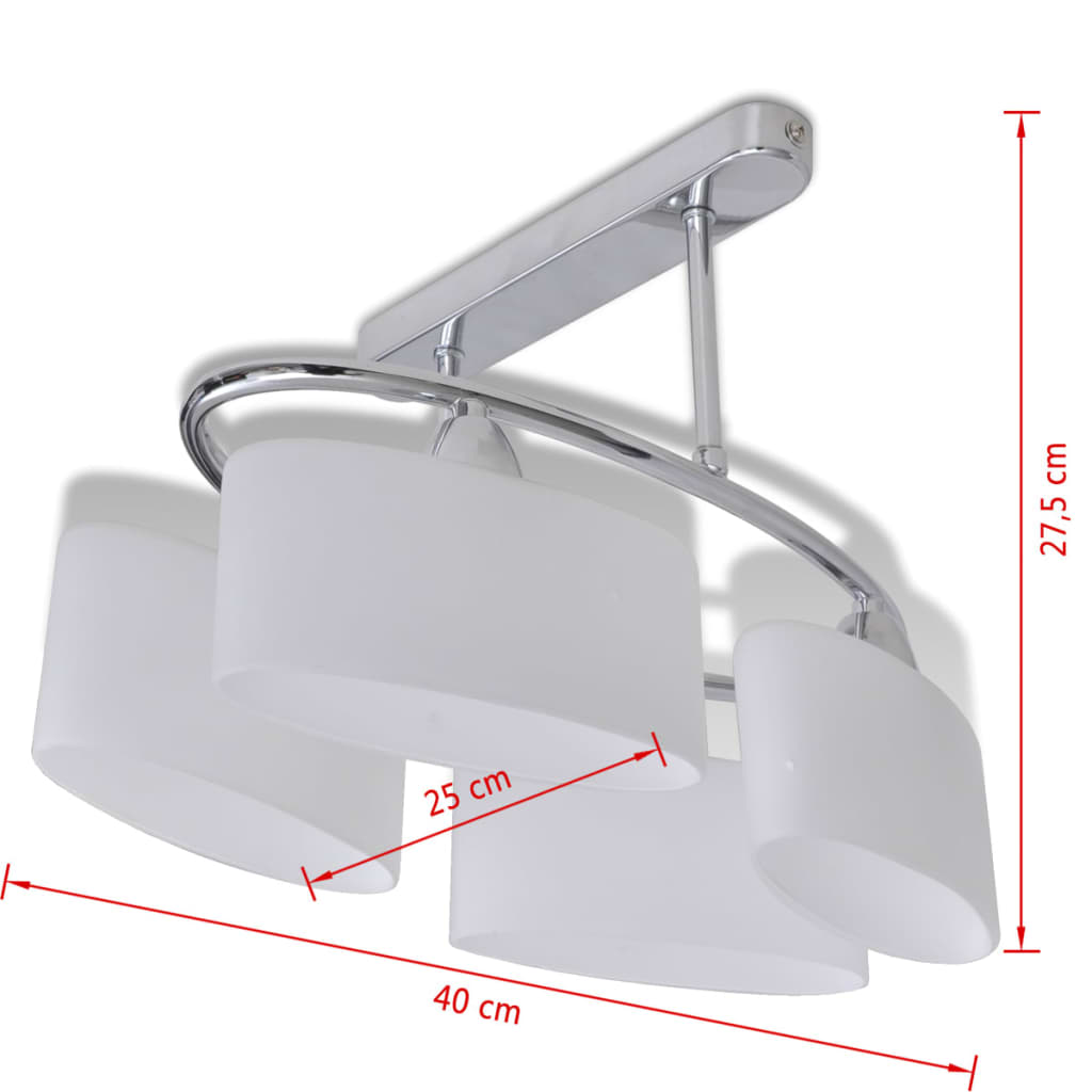 240988 Ceiling Lamp with Ellipsoid Glass Shades for 4 E14 Bulbs