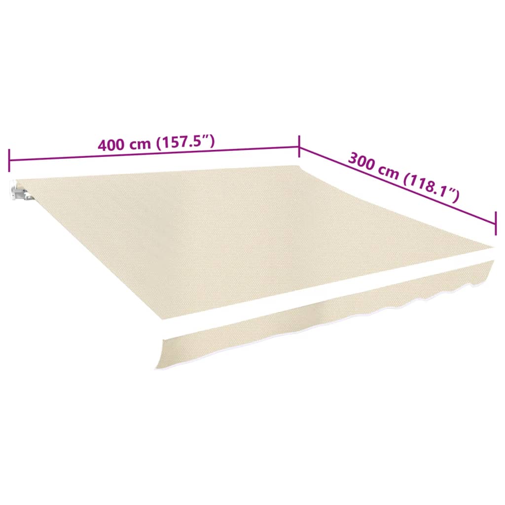 Awning Replacement Fabric Cream 400x300 cm Polyester