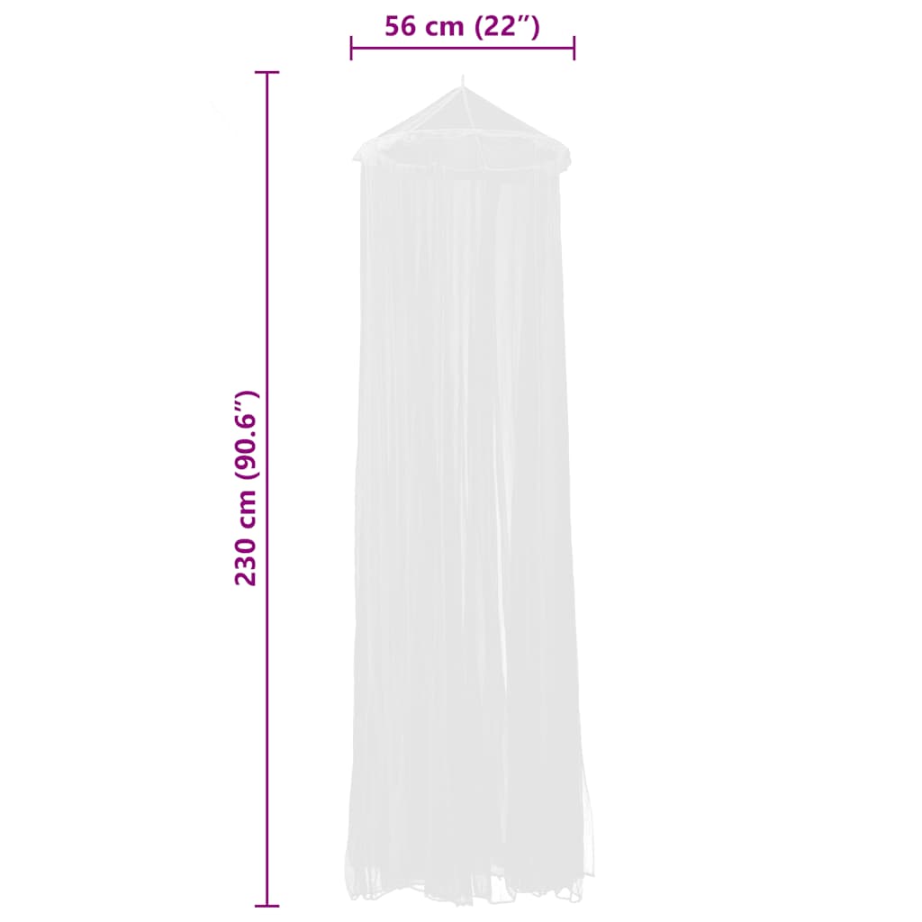 50263 vidaXL Mosquito Net 2 pcs Round 56x325x230 cm