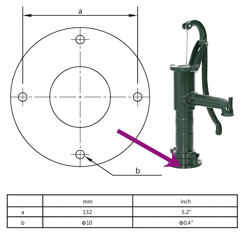 Garden Hand Water Pump Cast Iron