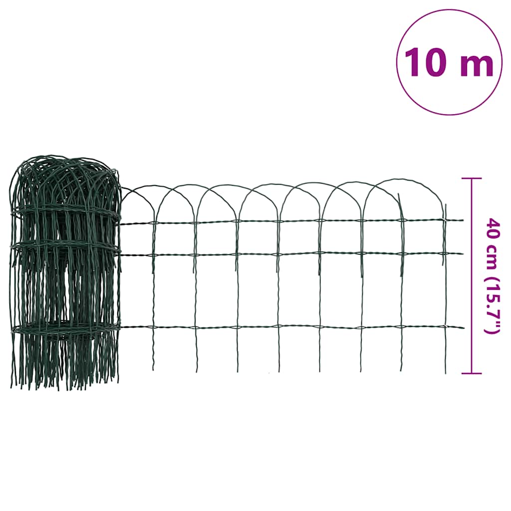141071 vidaXL Garden Border Fence Powder-coated Iron 10x0,4 m