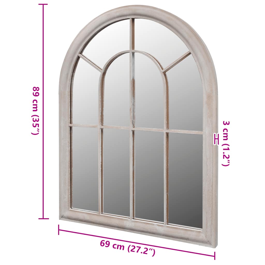 41225 vidaXL Rustic Arch Garden Mirror 69x89 cm for Both Indoor and Outdoor Use