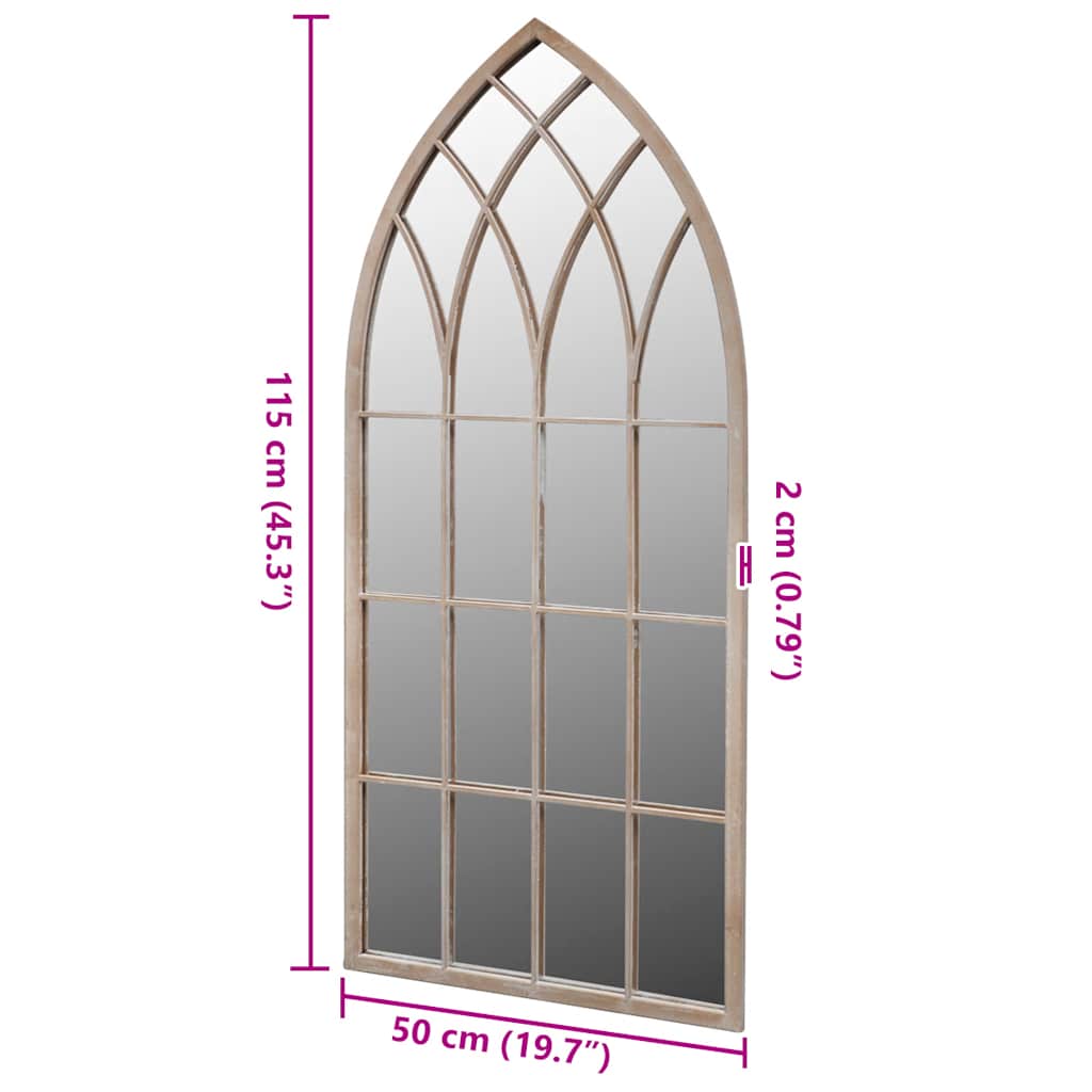 41226 vidaXL Gothic Arch Garden Mirror 50x115 cm for Both Indoor and Outdoor Use