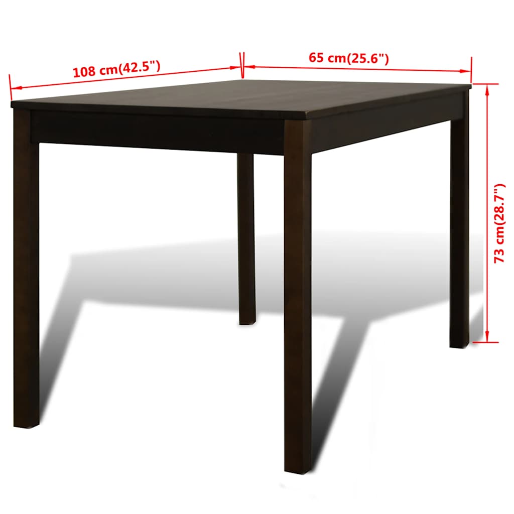 241221 Wooden Dining Table with 4 Chairs Brown