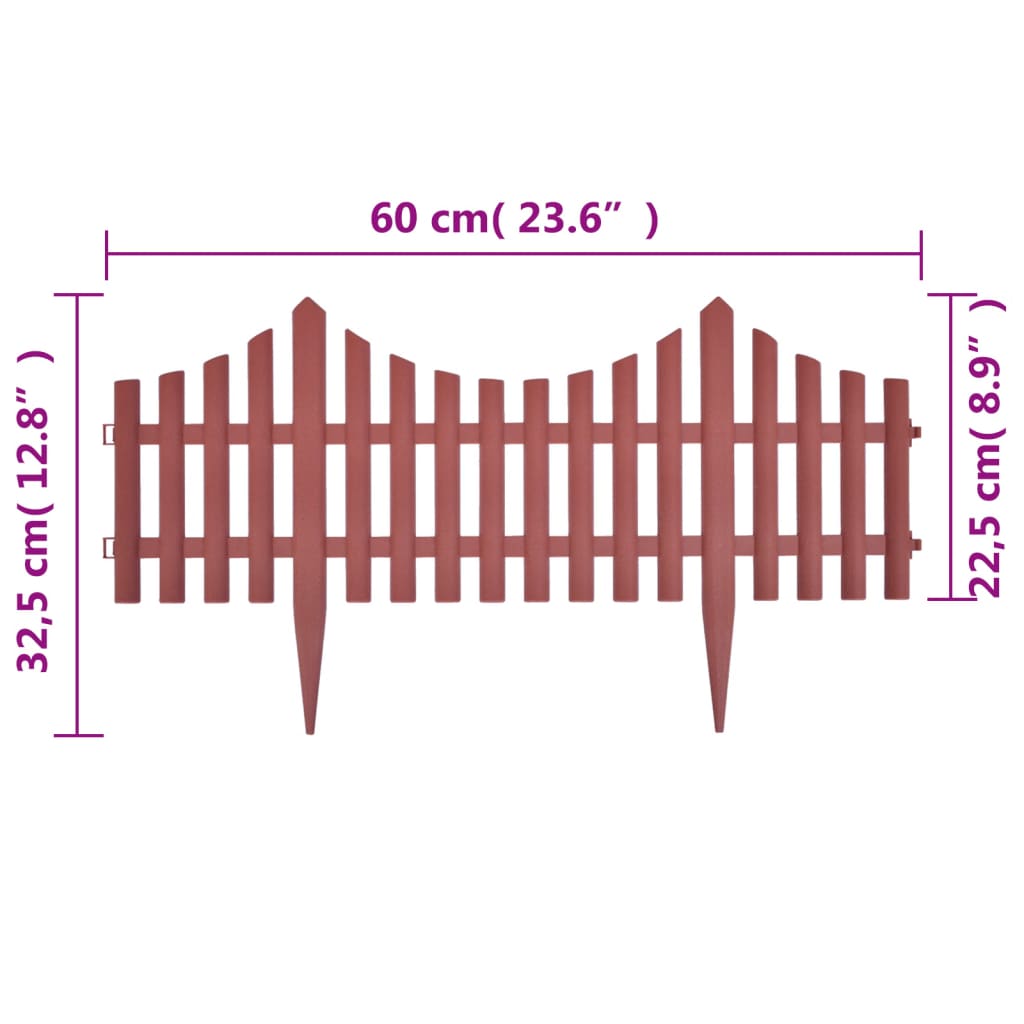 17 pcs Lawn Dividers 10 m Brown